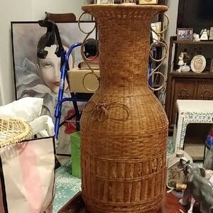 Wicker/Bamboo Wall Vase